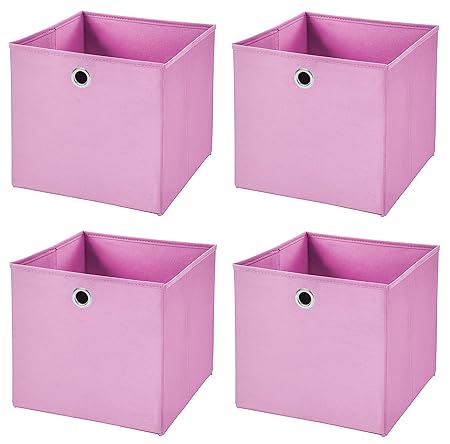 CM3 4 Stück Rosa Faltbox 33 x 33 x 33 cm Aufbewahrungsbox faltbar