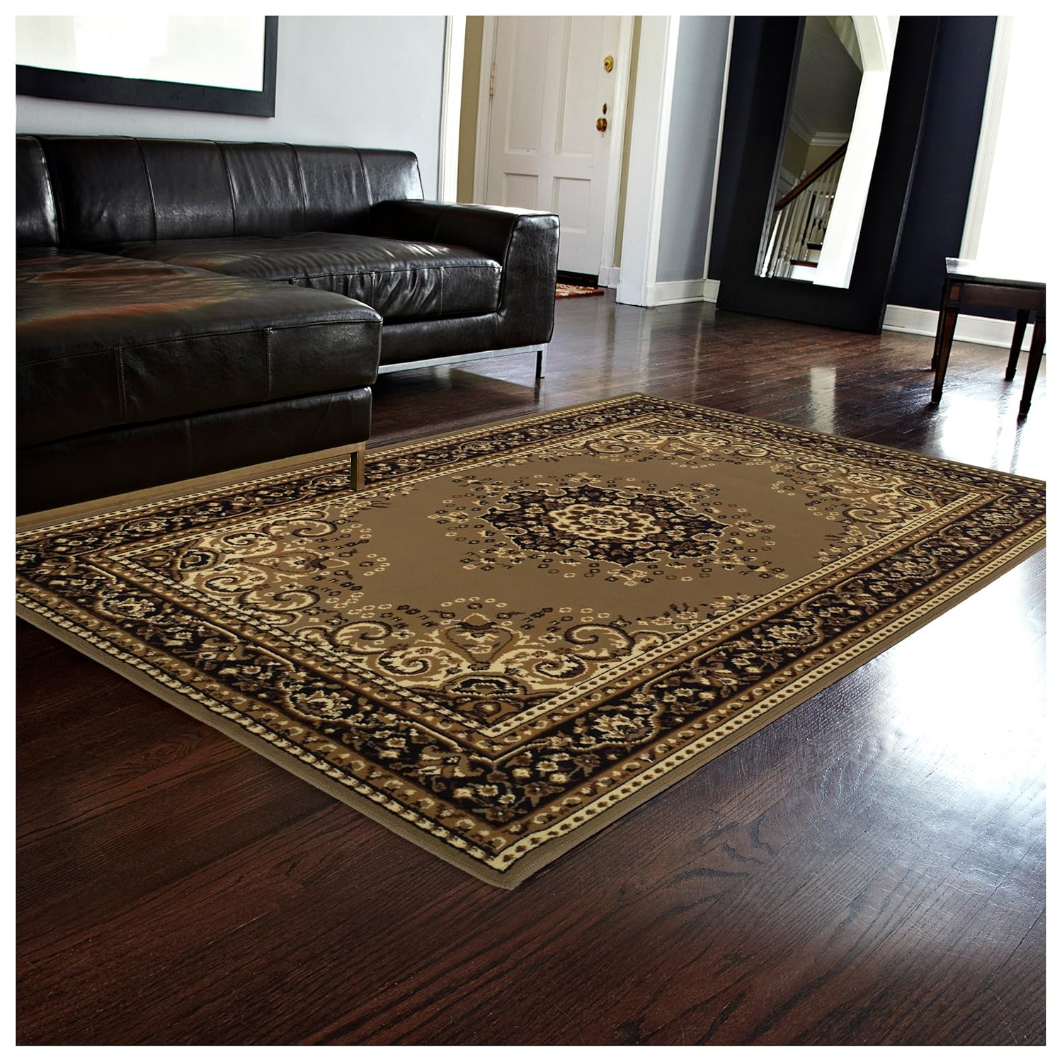 Best black and gold living room rug