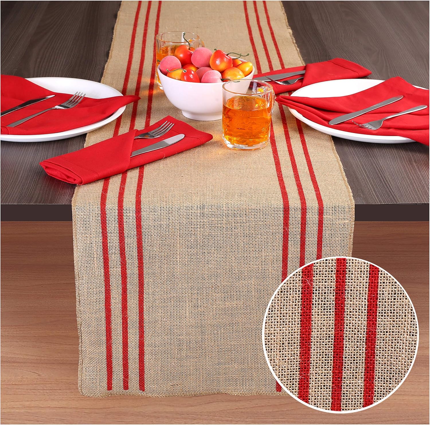 Best red stripe table runner