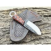 TAC KNIVES 7'' Full Tang Fixed Blade Outdoor Camping Hunting Knife In Sheath Gift For Him | 1095 High Carbon Steel | SKINNER Gift Cowboy knives Pancake leather sheath (ORANGE)