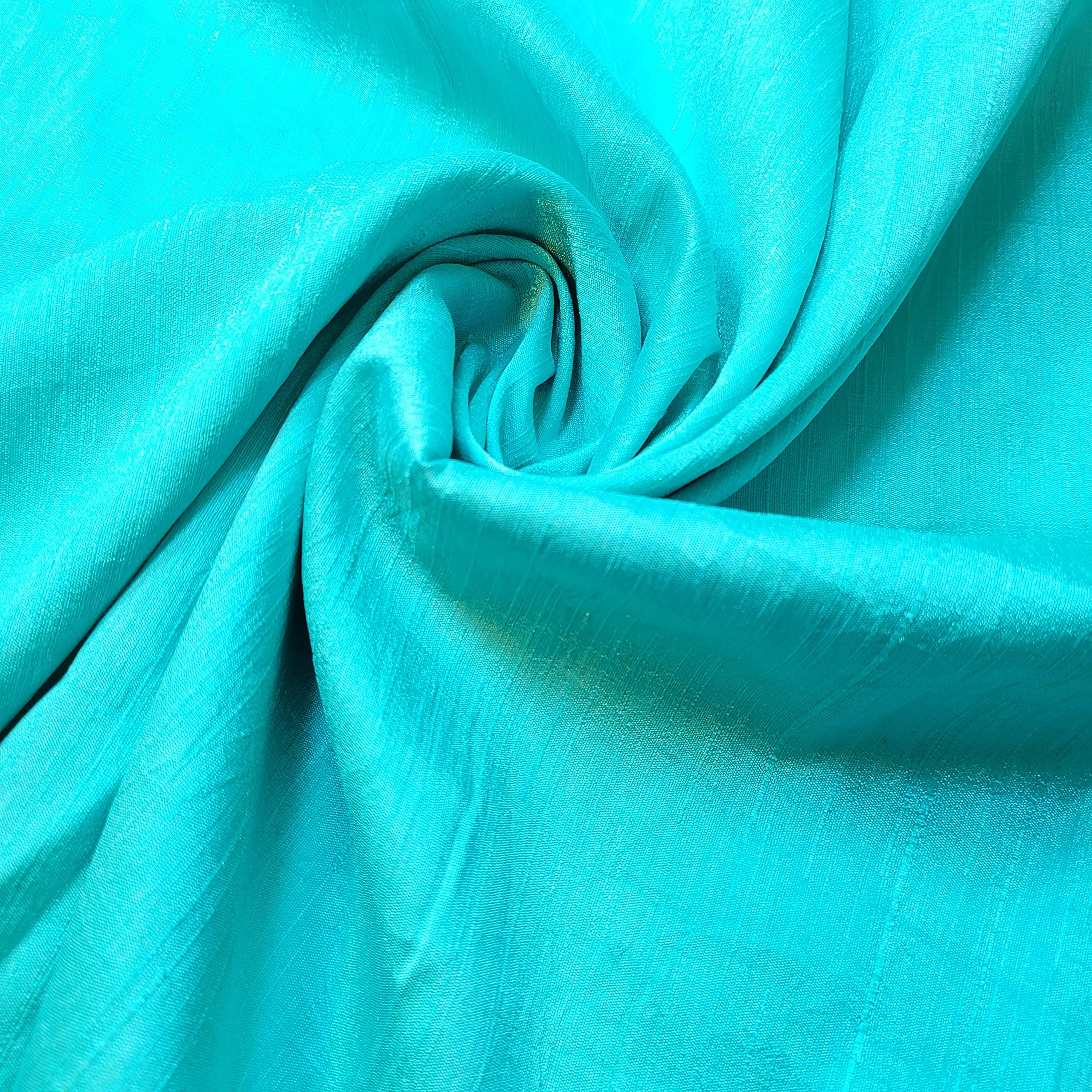 Plain Raw Silk Faux Dupion 100% Polyester Upholstery Fabric Bridal Material 44" (1 Meter, Jade)