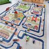 IVI The Original 3D Play&reg; Rug, Traffic, Blue, 39 x 59 in | Playtime Essential, Kids Activity Rug, Ultra-Soft Fibers, Non-Toxic, Hypoallergenic, Interactive