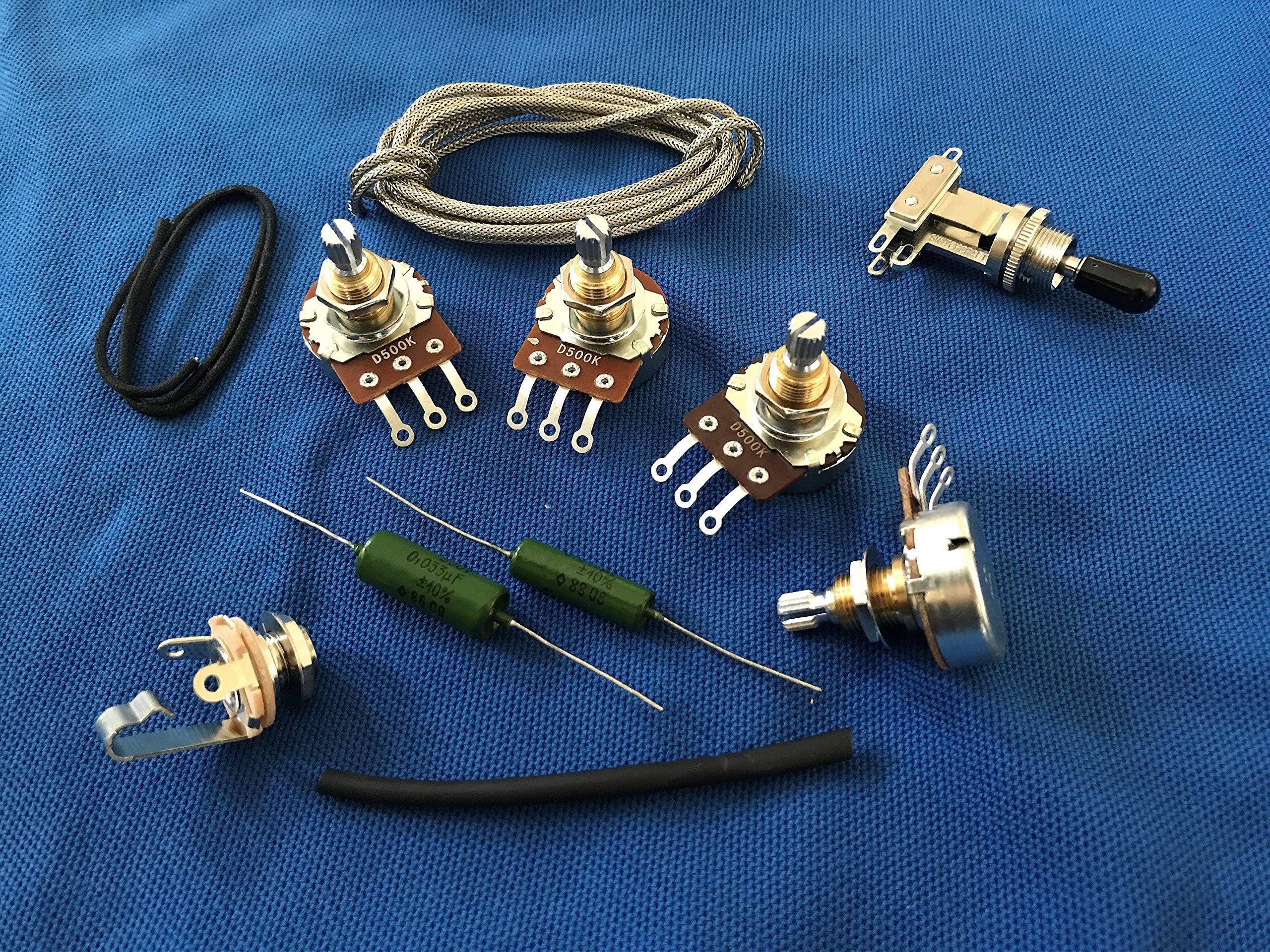 Les Paul Upgrade Kit Short Shaft Pots Vintage PIO Paper In Oil Tone Caps Switchcraft 3-Way