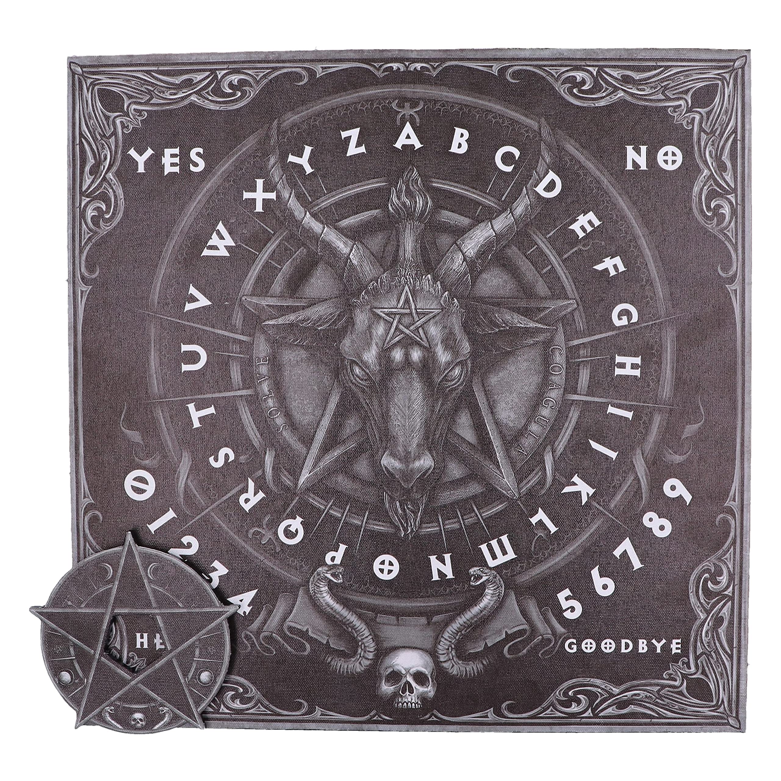 Nemesis Now Baphomet Spirit Board 38.5cm - Black Wood Hand-Painted Sabbatic Goat Head