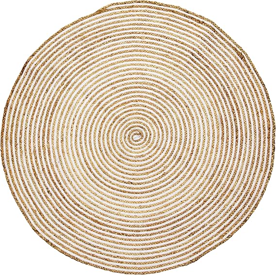 Marrakesch Jute Teppich Jemina Rund 90 Cm - Natur Teppich Für Wohnzimmer & Balkon