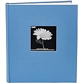 Fabric Frame Cover Photo Album 200 Pockets Hold 5x7 Photos, Sky Blue