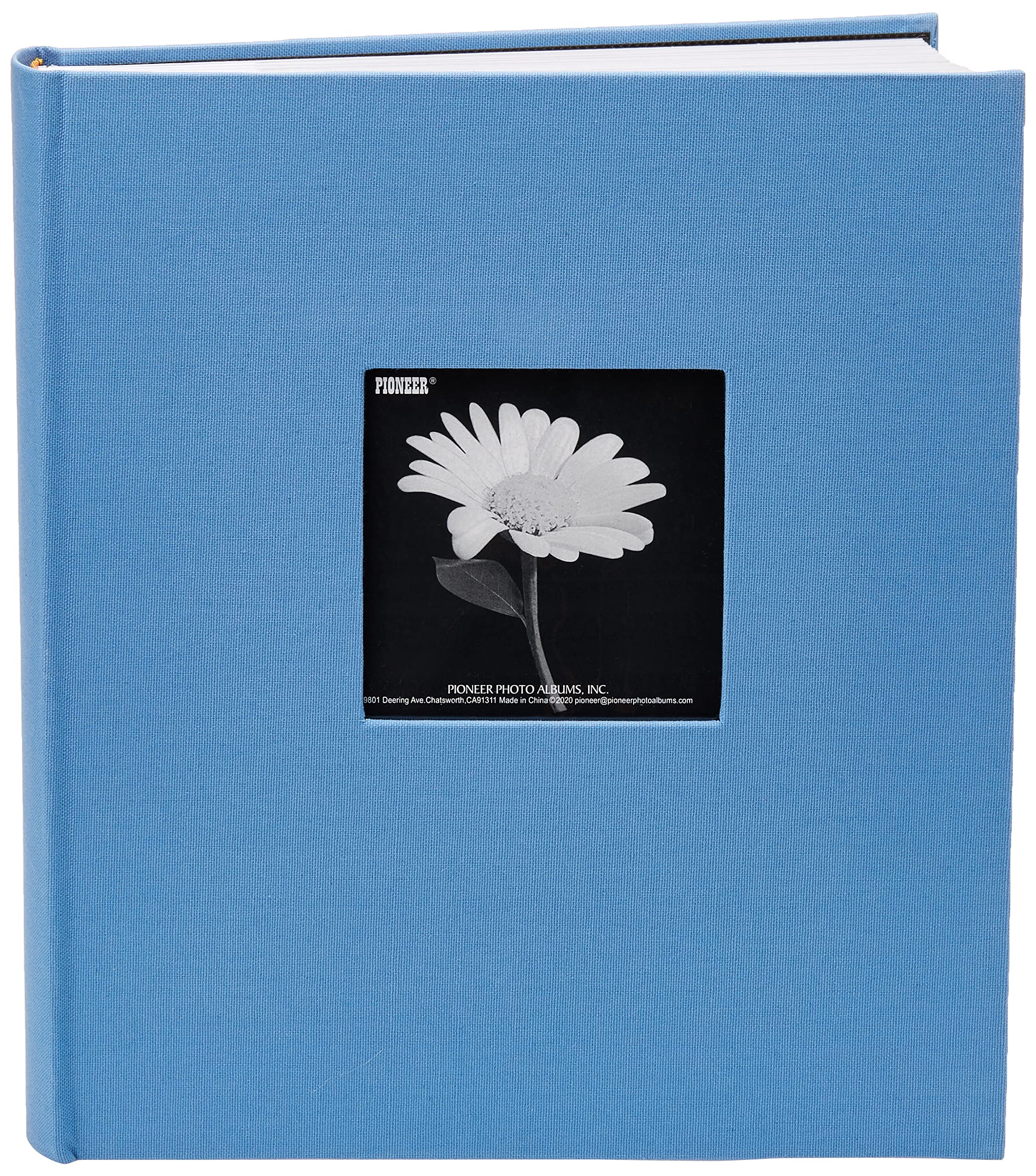 Fabric Frame Cover Photo Album Pockets Hold 5x7 Photos, Sky Blue