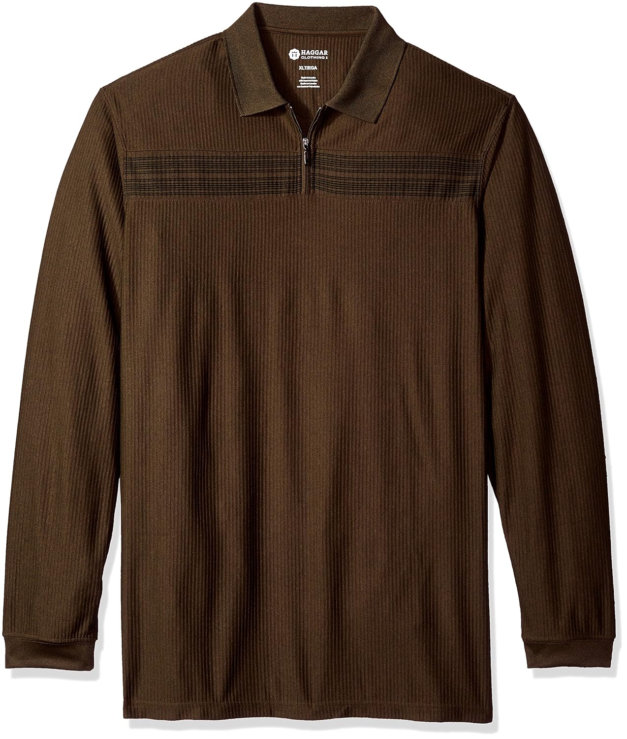 Haggar Big and Tall Mens Big&Tall Long Sleeve Quarter Zip with Chest