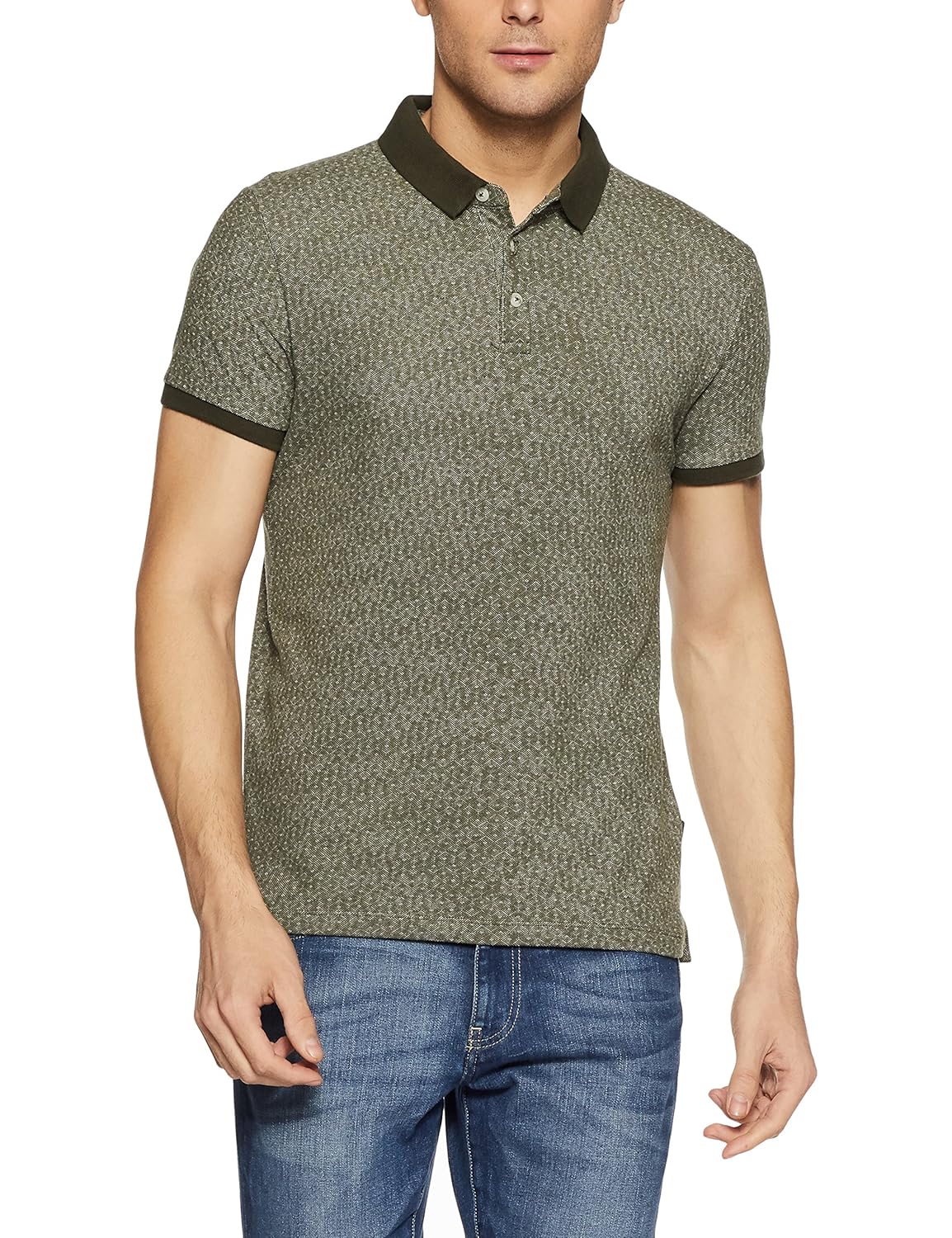 jack & jones men's quilted slim fit cotton polo
