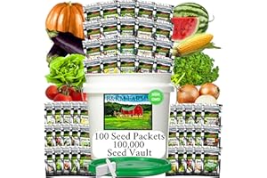 100 Seed Packets, 50 Varieties: Ultimate Seed Vault for Home Food Security & Abundant Gardens by B&KM Farms