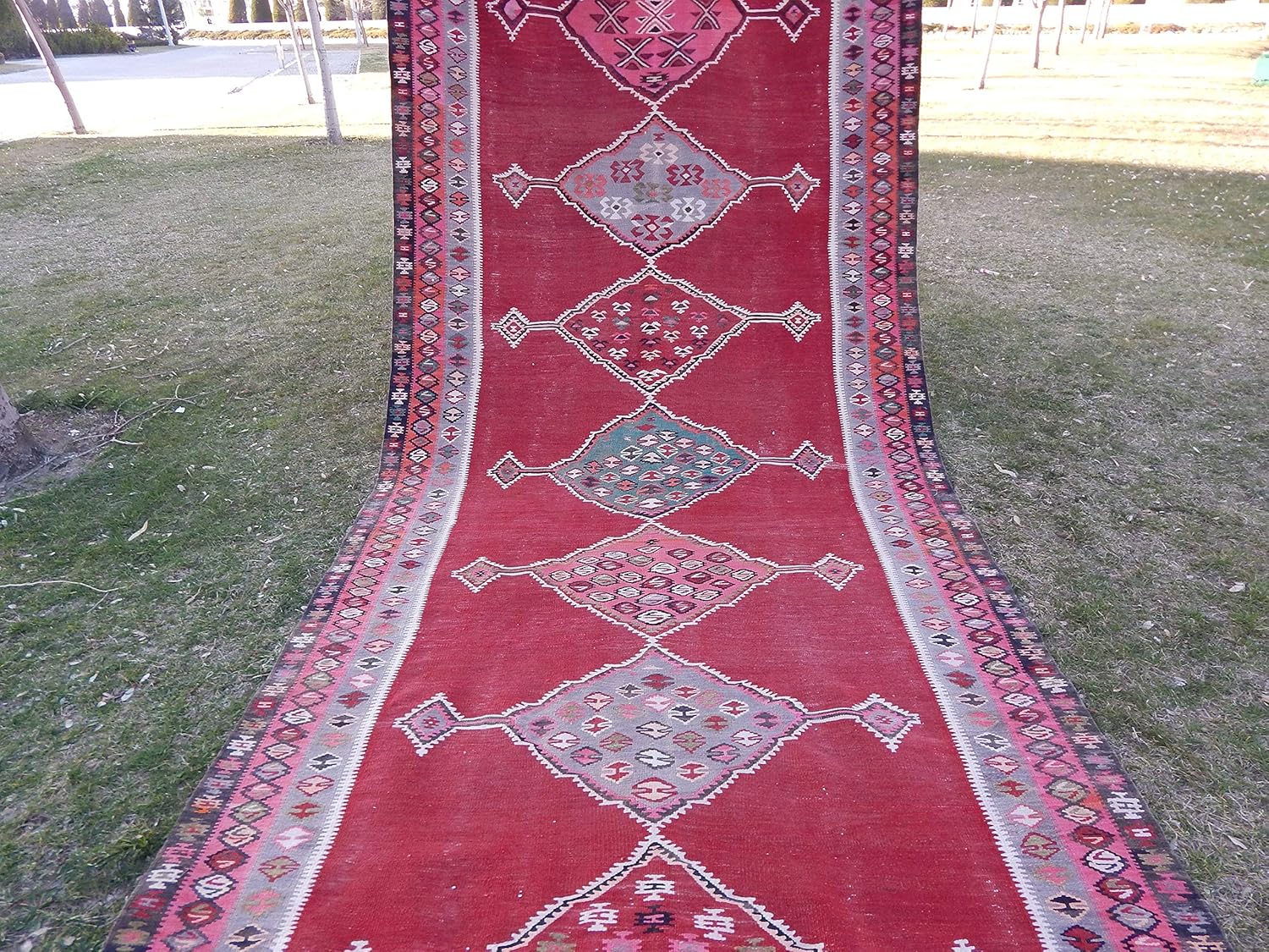 Pastel Renkli Ucgen Iskandinav Kilim 017