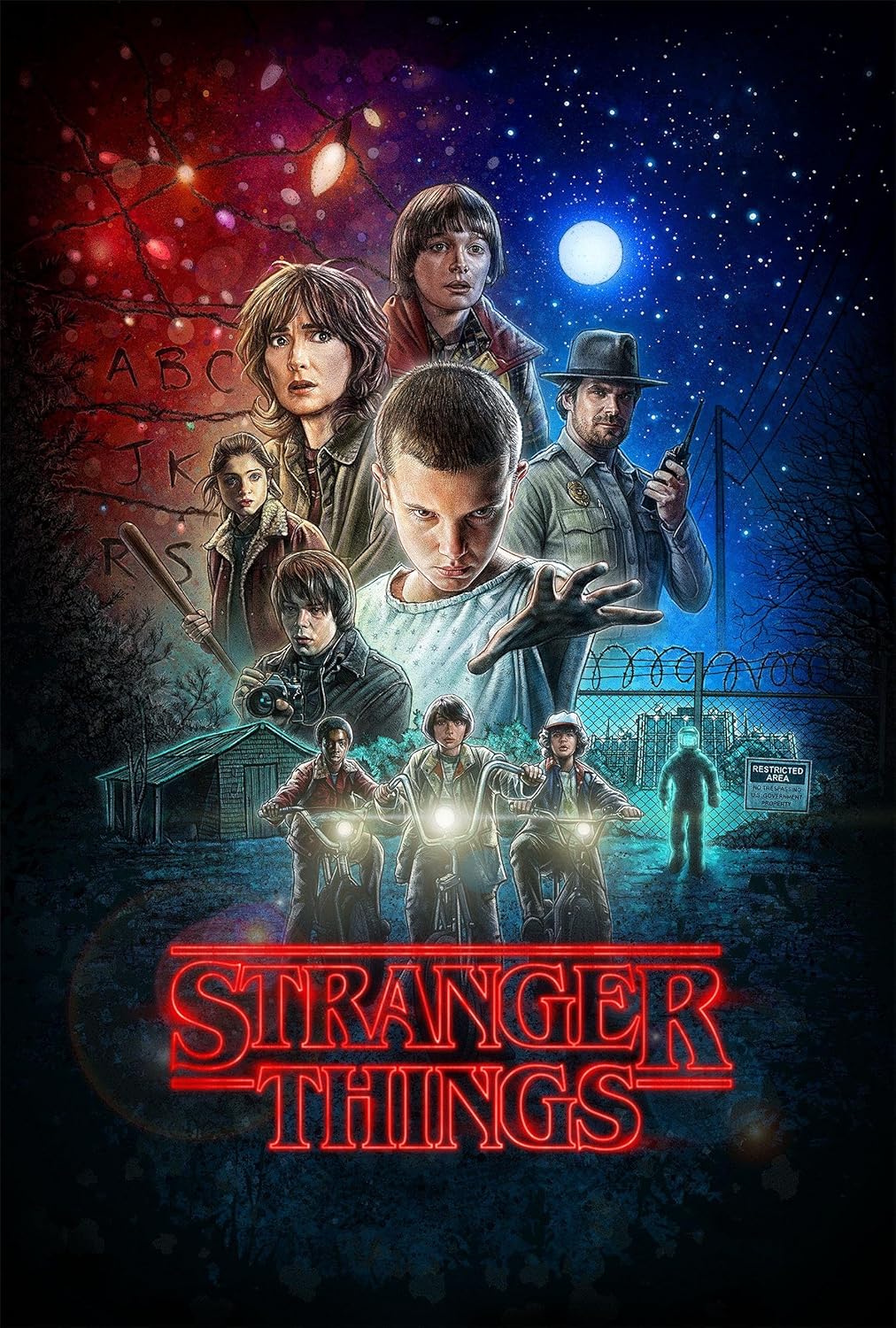 Stranger Things Television Movie Poster Limited Print Photo Millie Bobby Brown, Finn Wolfhard, Winona Ryder Size 27x40 #1
