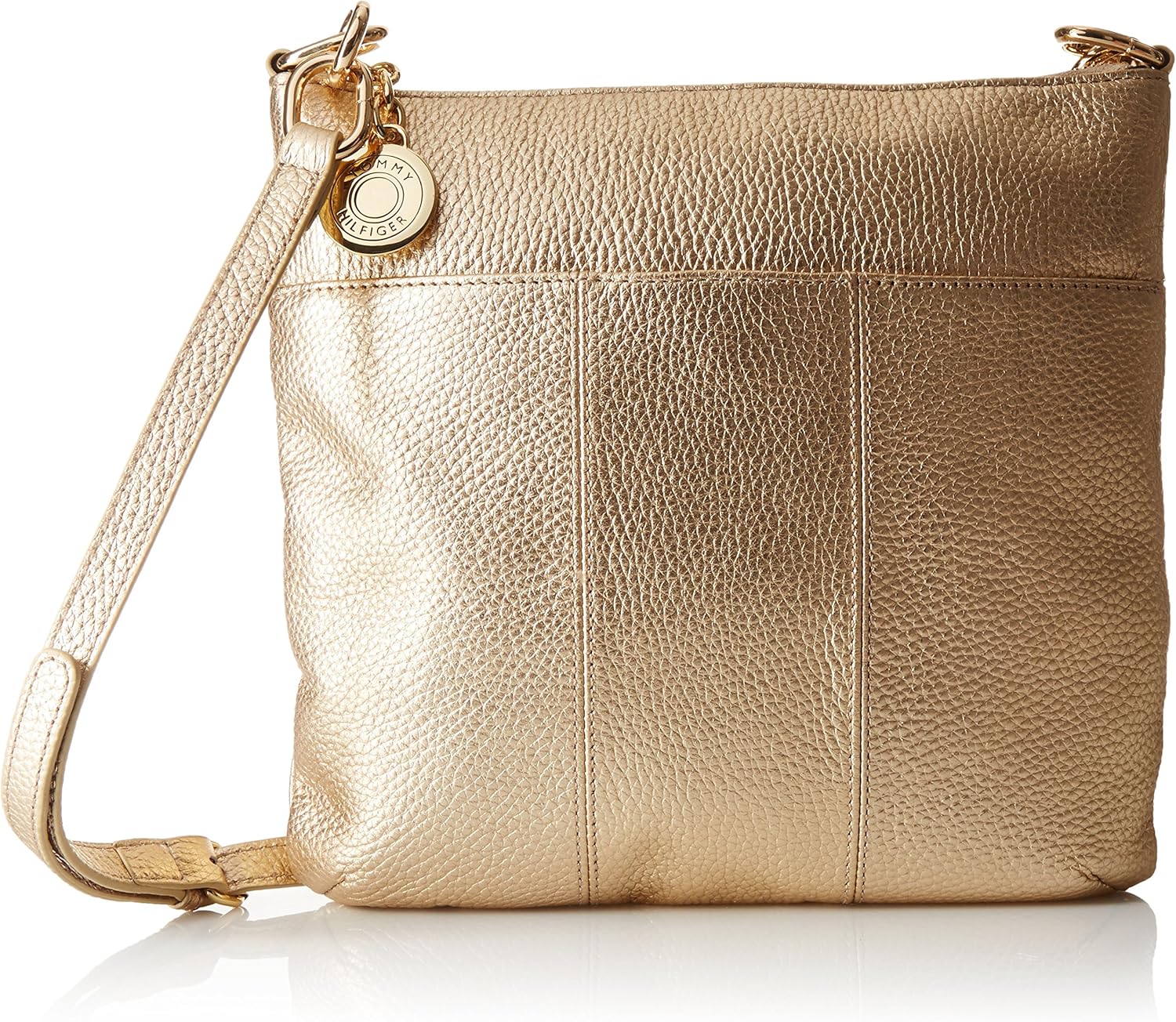 Tommy Hilfiger Tommy Signature Crossbody, Metallic/Gold Handbags