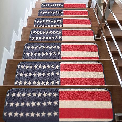 Amazon Camilson 階段踏み板 ランナーマット 滑り止め 屋内 屋外 カーペット ペット 犬 階段 パッド ステップカバー 7枚セット フラッグ Diy 工具 ガーデン