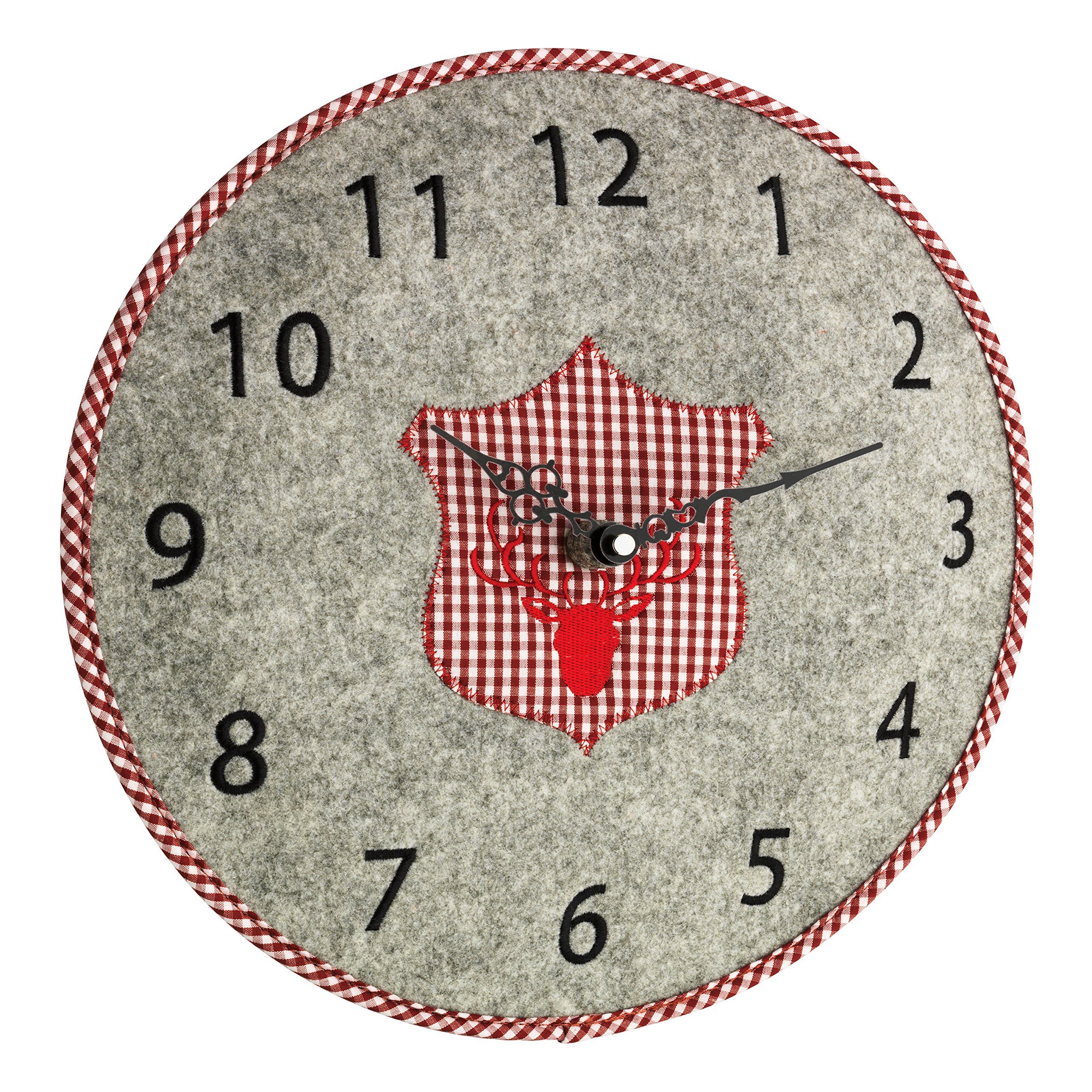 TFA Dostmann 60.3025.10 Designer Wall Clock with Felt Clock Face for Wall Mounting Grey