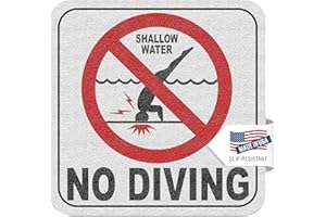 Aquatic Custom Tile - No Diving Pool Sign, 6x6 Inches, Vinyl, Swimming Pool Sticker, MADE IN USA - (1 Pack)