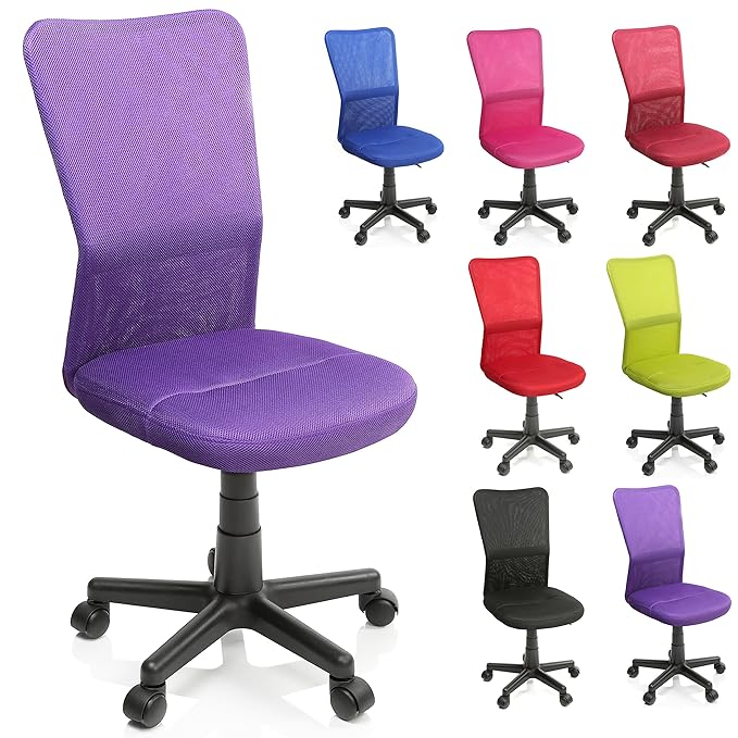 TRESKO Bürostuhl Schreibtischstuhl Drehstuhl, mit Kunststoff-Leichtlaufrollen, stufenlos höhenverstellbar, gepolsterte Sitzfl