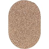 Super Area Rugs Kitchen Braided Rug Living Indoor/Outdoor Braided Rug - Soft &amp; Reversible Oval 20" x 30"