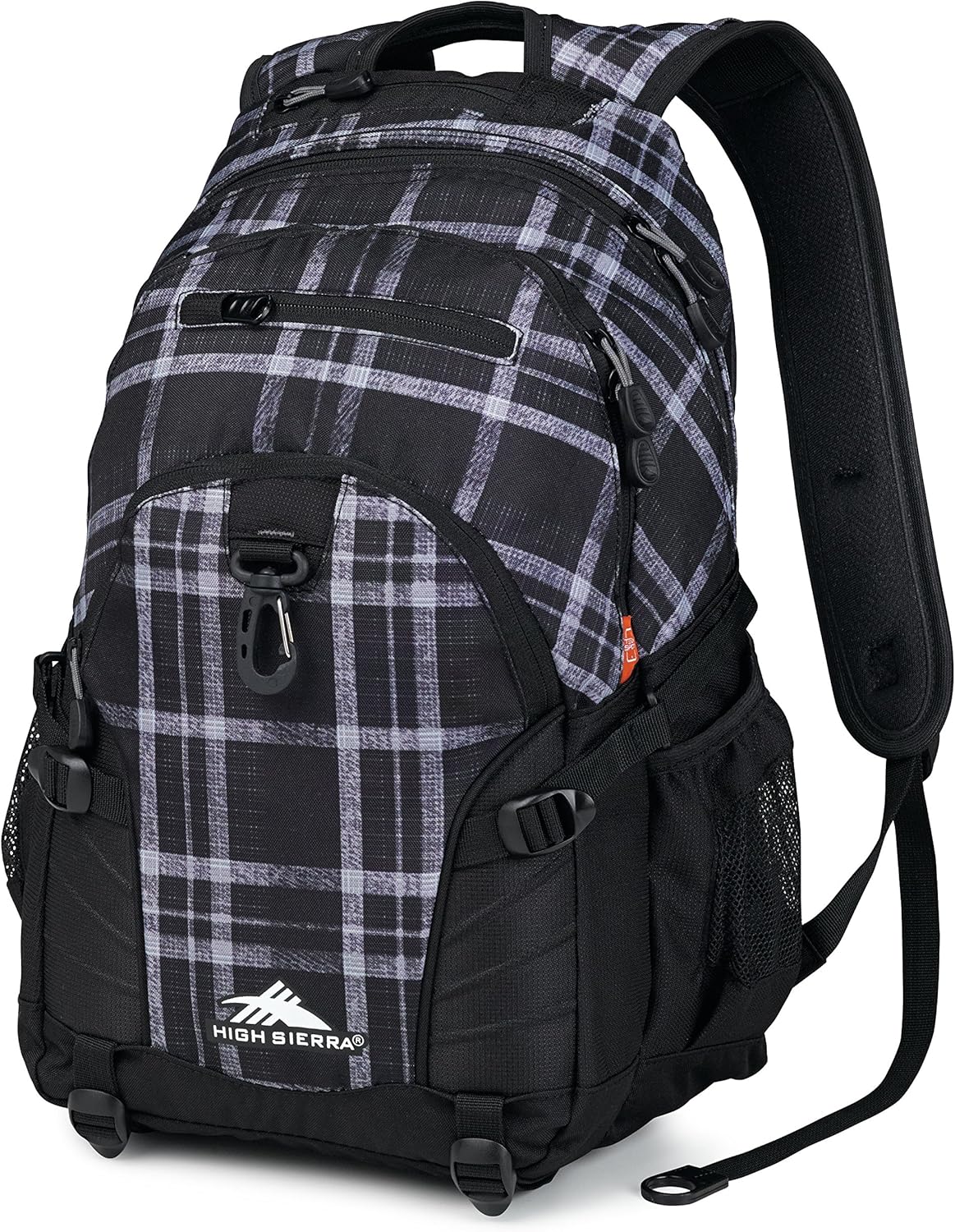 High Sierra Loop Backpack, Holmes Plaid/Black, 19 x 13.5 x