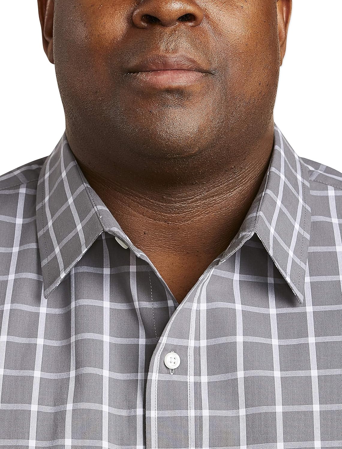  Essentials Men's Big & Tall Short-Sleeve Plaid Shirt fit by DXL: Clothing