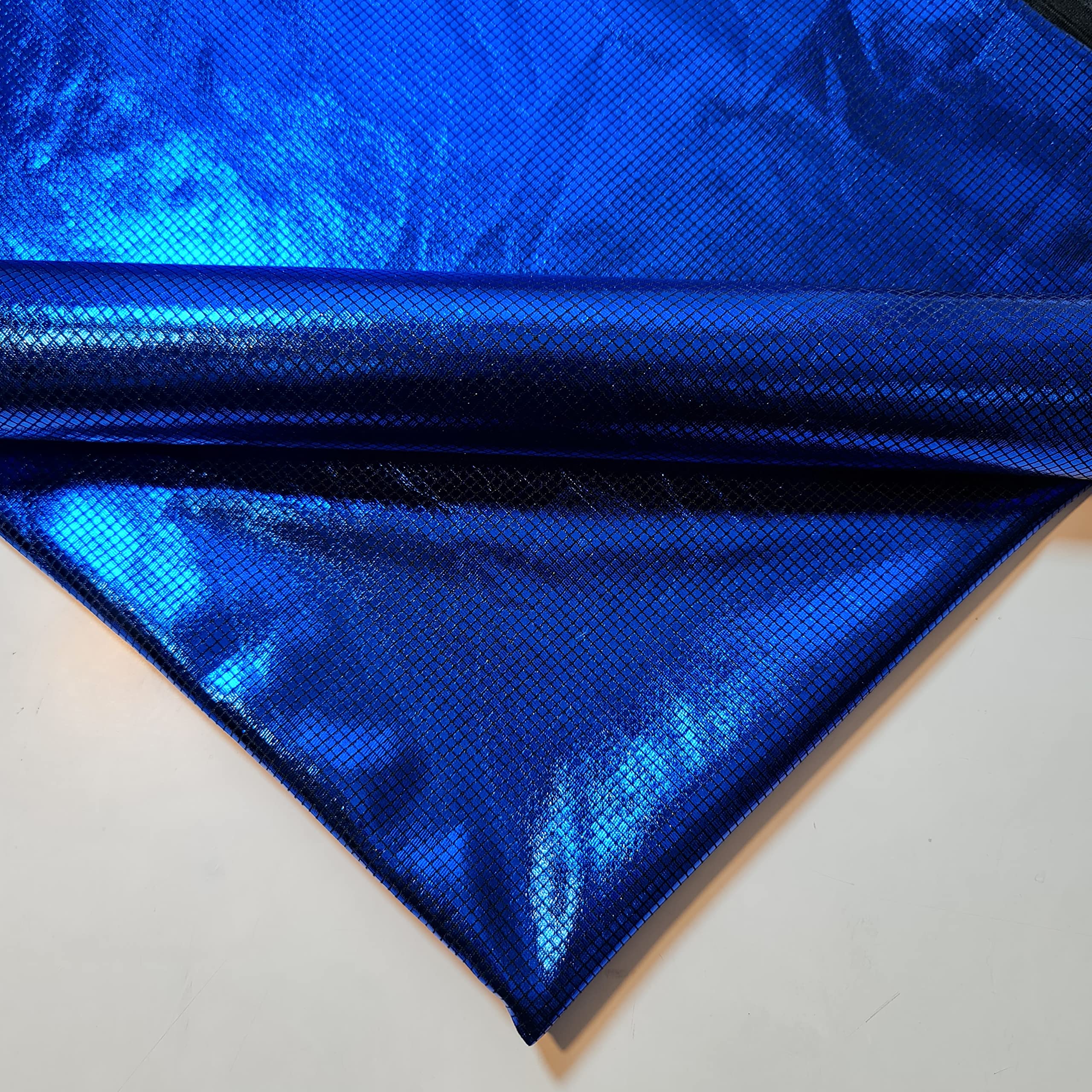 Metallic Tricot Lame Fabric Dressmaking Costume Lightweight Material Dance Wear 58'' - 150cm Wide Sold As 1 Meter Pre - Cut Lengths (Royal Blue) (JK745)