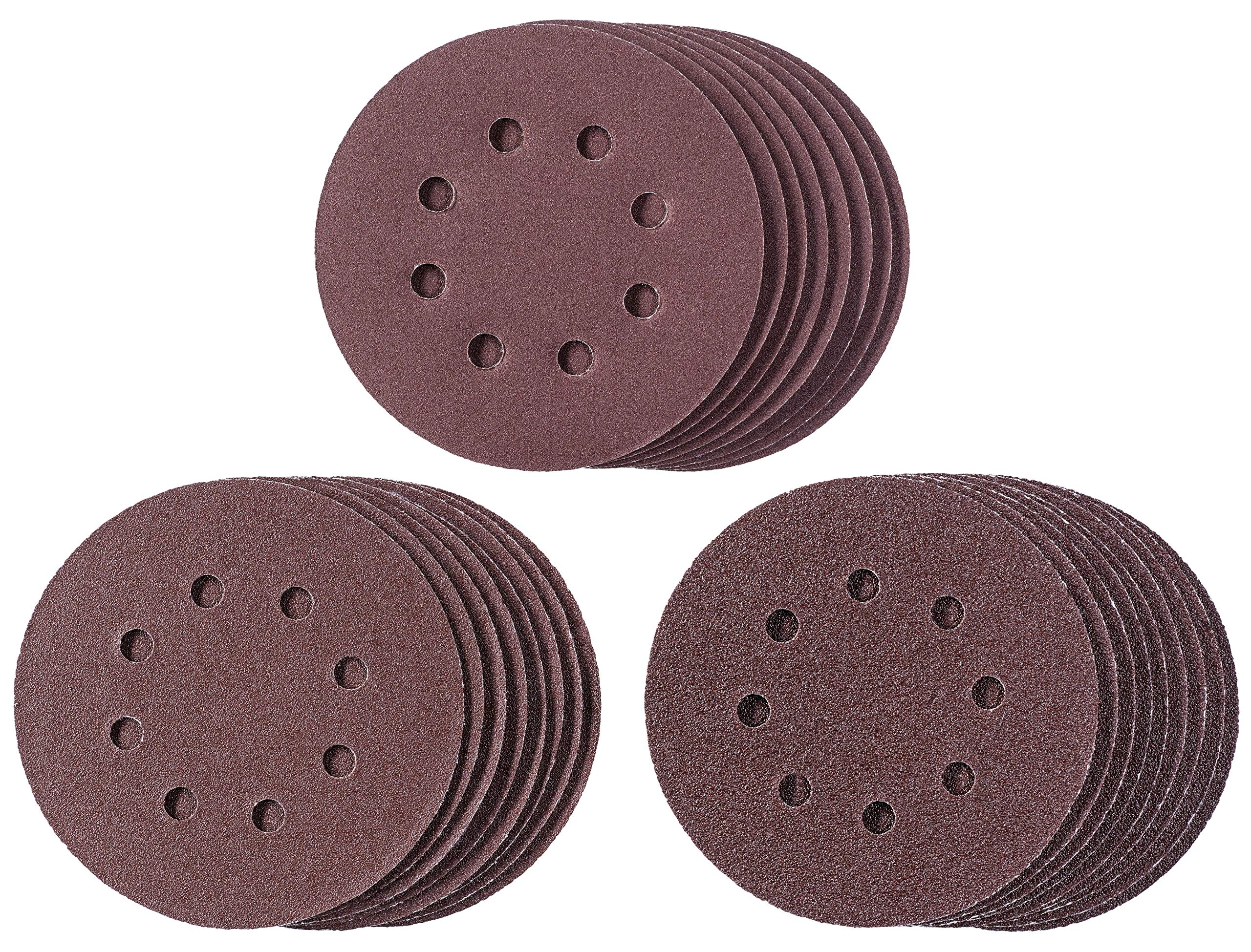 Einhell 25-Piece Abrasive Paper Set - 25 x Ø125mm Grinding Discs, 9X P60, 8X P120, 8X P160 - Random Orbital Sander Accessory Set