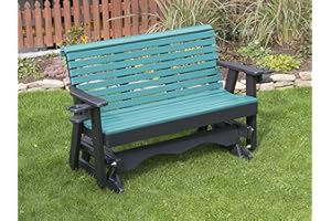 ECOMMERSIFY INC 5FT-Aruba Blue-Poly Lumber ROLL Back Porch Glider Heavy Duty Everlasting PolyTuf HDPE - Made in USA - Amish Crafted