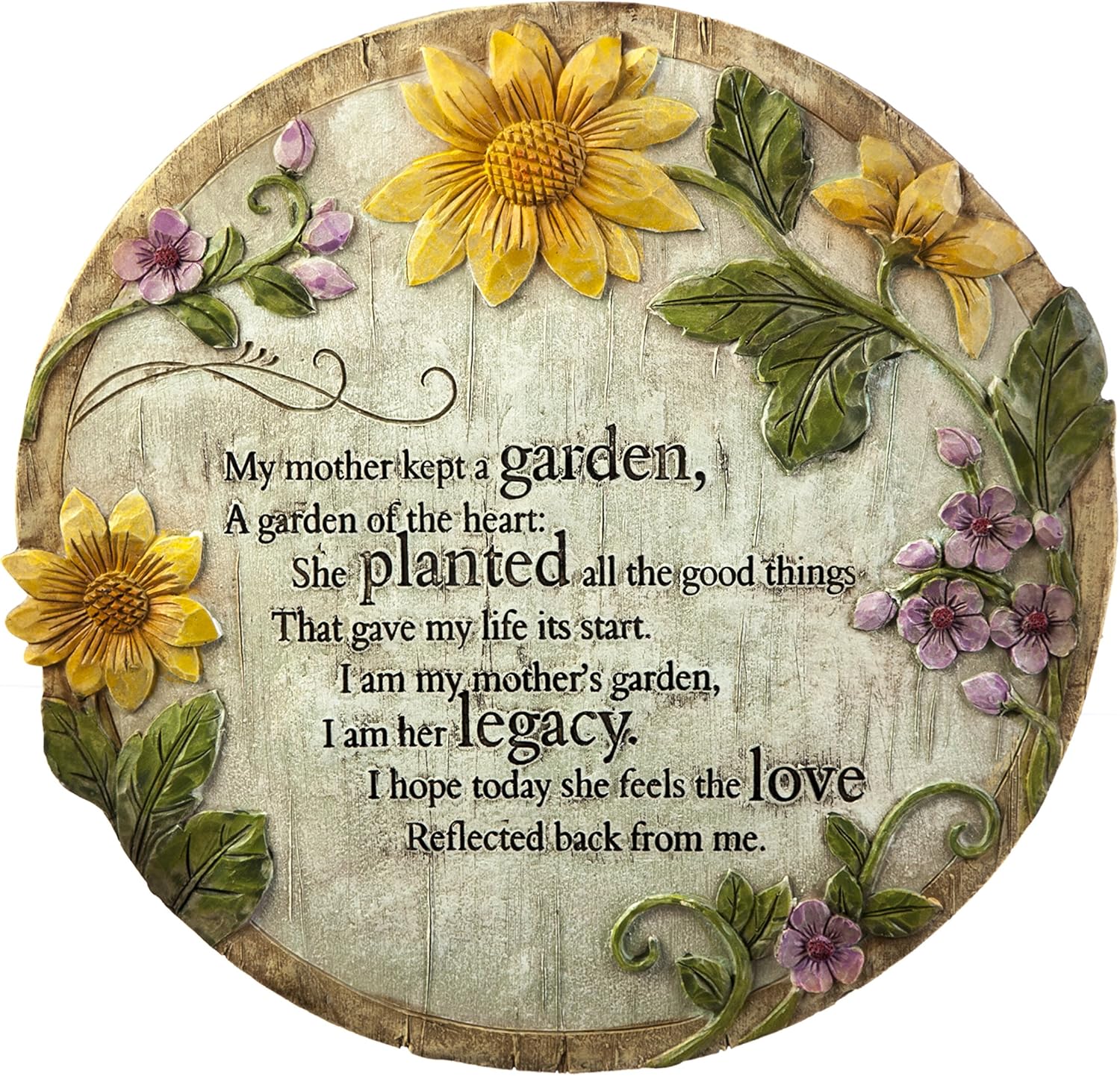 Hardscaping Materials - Evergreen Memorial Stones | My Mother Kept a Garden | 12 Inches Wide | Remembrance Décor for Homes, Lawn and Garden | Outdoor or Indoor