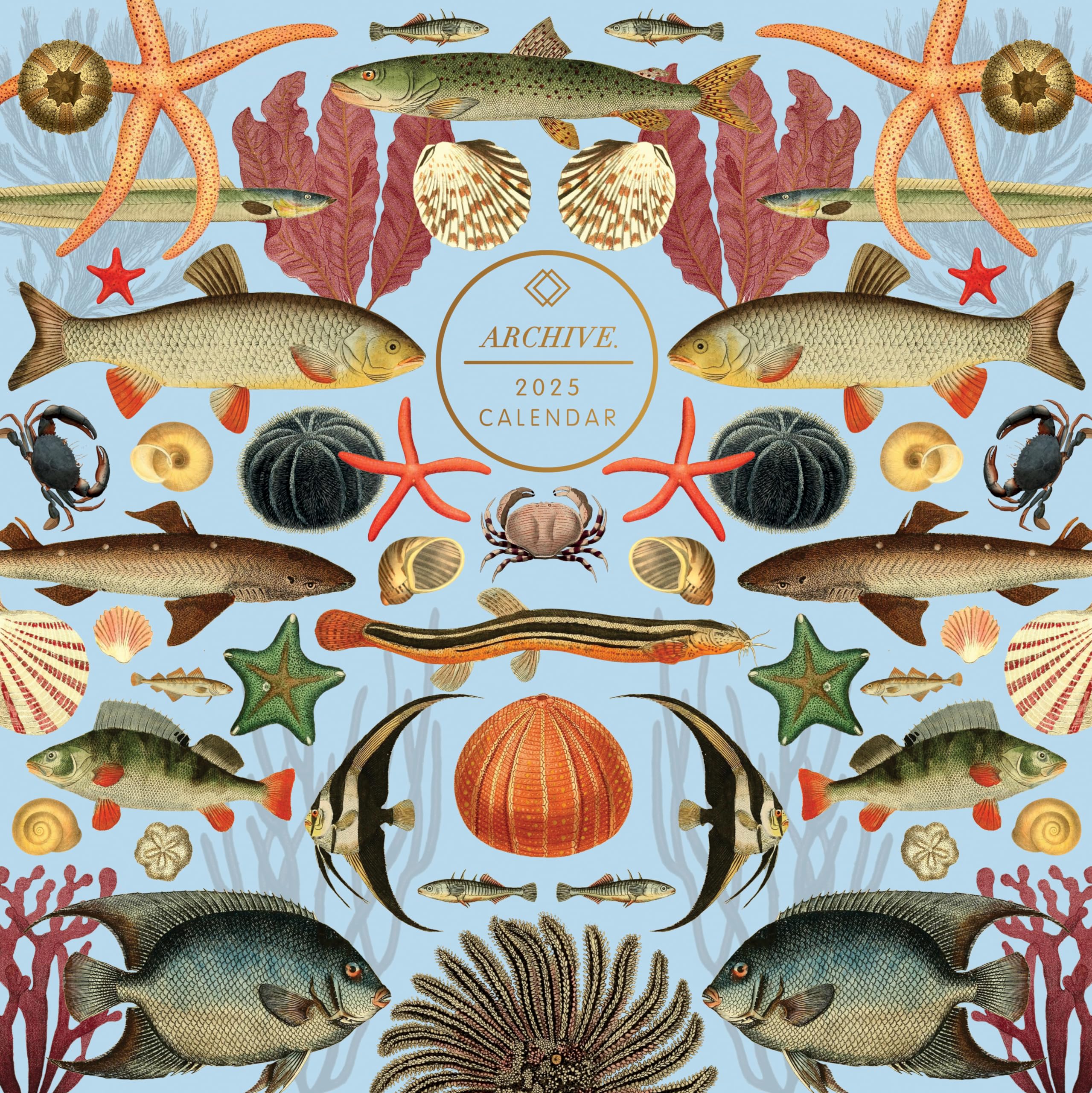 2025 Archive Oceans Sealife Square Wall Calendar