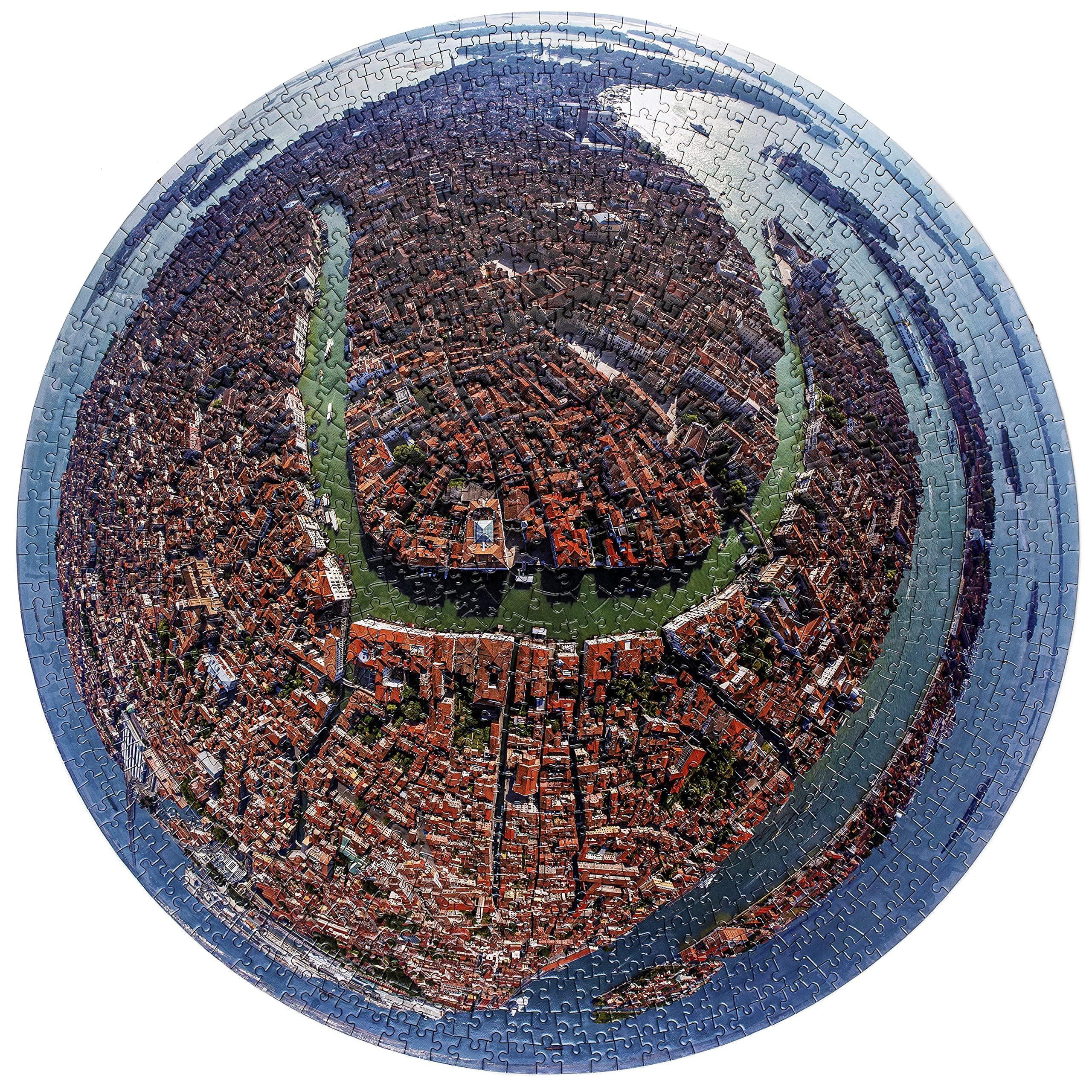 Blue Sky Puzzles 1000 Piece Round Jigsaw Puzzle of Venice, Italy - Challenging & Educational Art for Adults & Kids - Unique Panoramic Photo of City of Venice - 67.5 CM Circular Puzzle