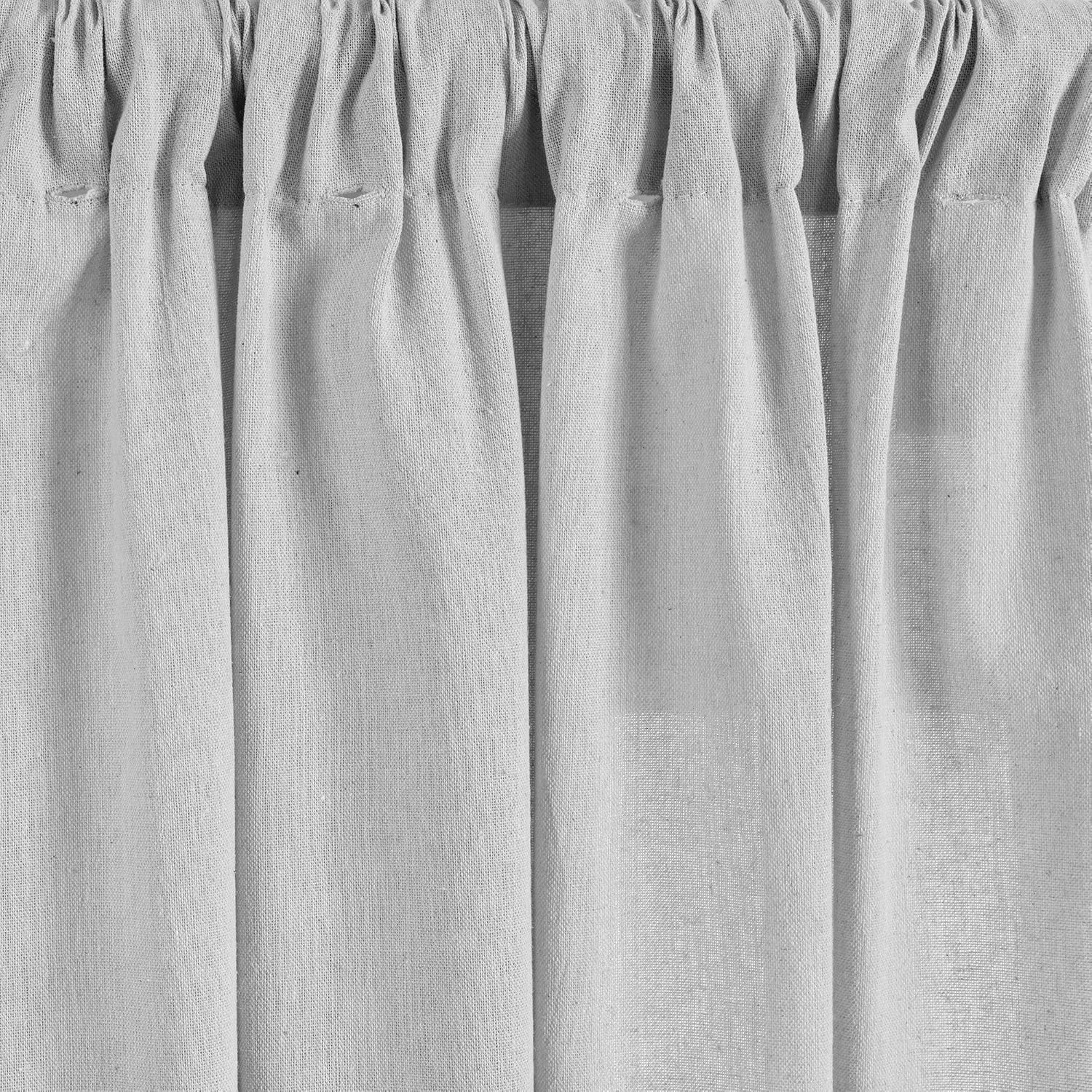 Lush Decor Boho Pom Tassel Linen Window Curtain (Single Panel), 84" L x 52" W, Light Gray: Home & Kitchen