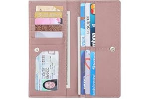 Lavemi Ultra Slim Thin Leather Women Wallet RFID Blocking Credit Card Holder Bifold Long Ladies Billfold