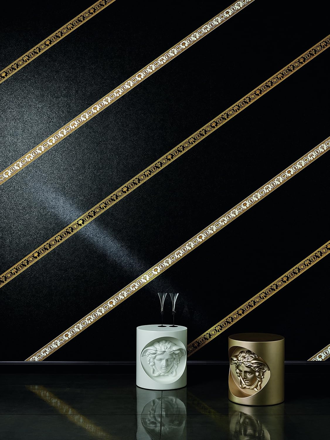 A.S. Creation 343052 Line Versace 3 Pattern Paper Wallpaper, Multi