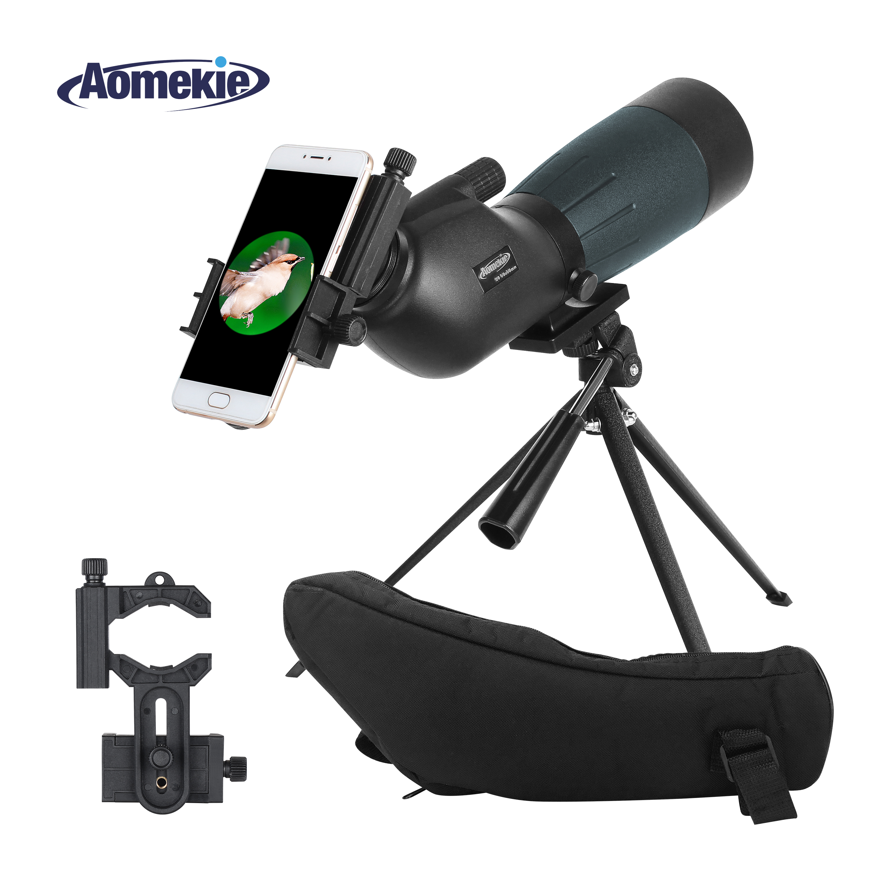 6 AOMEKIE+AO4022+SP+AOMEKIE+Spotting+Scope+with+Tripod+Phone+Adapter+Case+20+60x+for+Target+Shooting+Hunting+Bird+Watching+Waterproof+FMC+BAK4+45+Degree+Monocular+Telescope