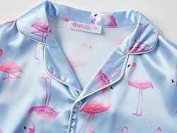 Topgal Cute Pink and Purple Flamingo Pajama Set for