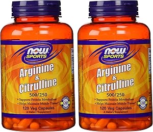 Arginine & Citrulline 500/250mg - 120 Capsules (2 Pack)