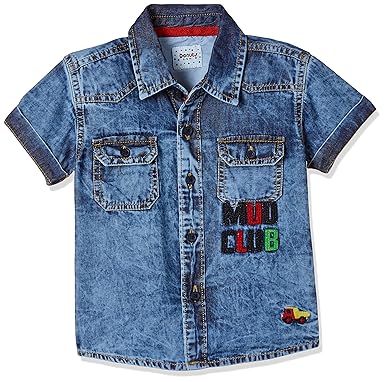 Baby Boys Plain Regular Fit Cotton Shirt