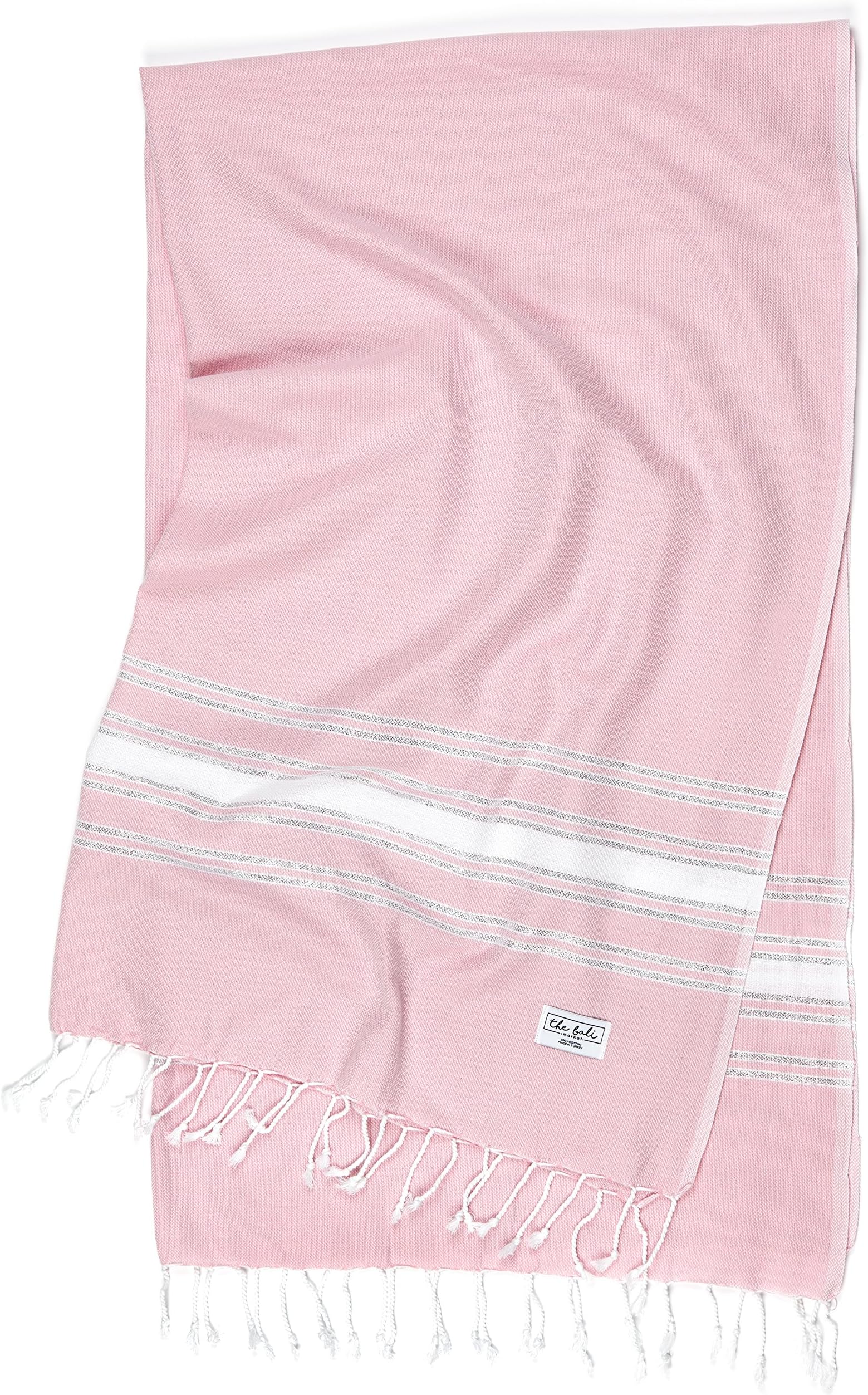 Turkish Beach Towel 100% Cotton, Helps You Pack Light, Pestemal, Oversized Boho Beach Blanket, Large Quick Drying Travel Towel, Thin Throw Blanket, Boho Towels, The Honeymooner (Rose Quartz)