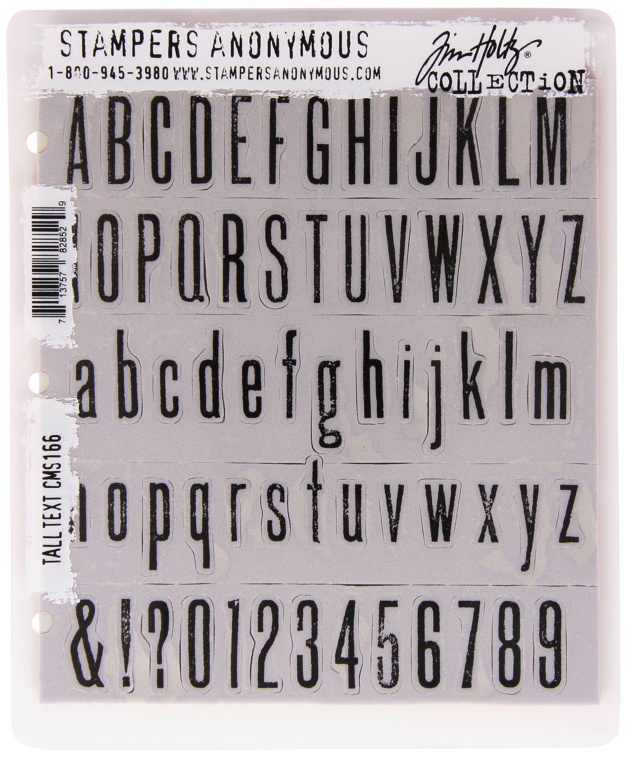 Tim Holtz Cling Mounted Stamp Sets Stampers Anonymous Tall Text Rubber Stamp,Red,extra_Large
