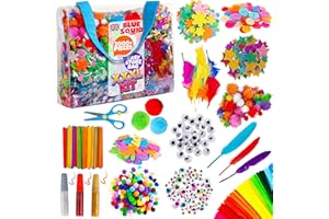 Blue Squid 2000+pcs Craft Kits for Kids, Ages 3-9 Girl Boys Gifts Arts and Crafts for Kids Craft Kits Toys for 3-9 Year Old Girls Boys Birthday Presents Gifts Crafts for 4-10 Year Olds