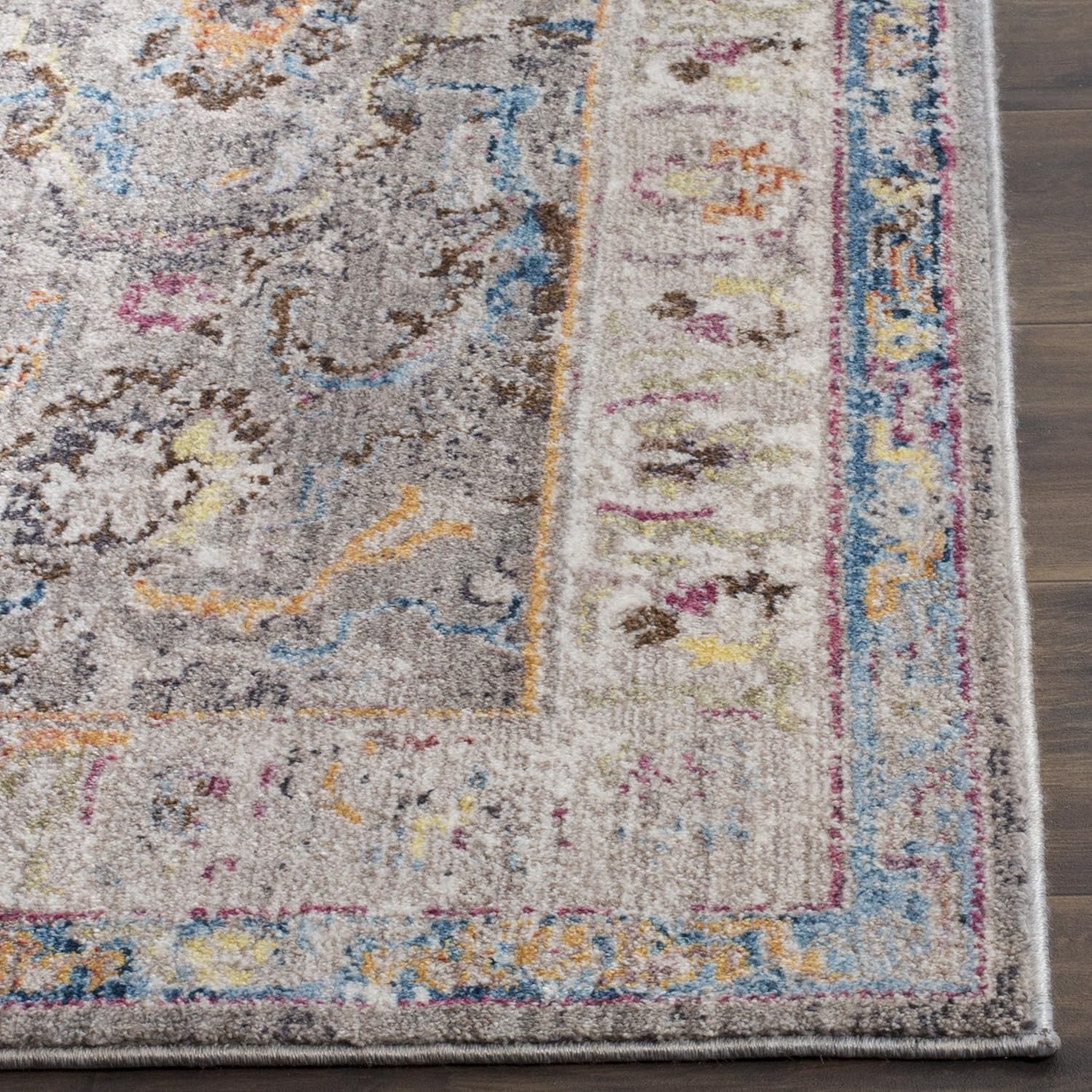 Safavieh Trendy New Transitional Indoor Woven Rectangle Area Rug, Bristol Collection, BTL357, in Grey / Ivory - Image 4