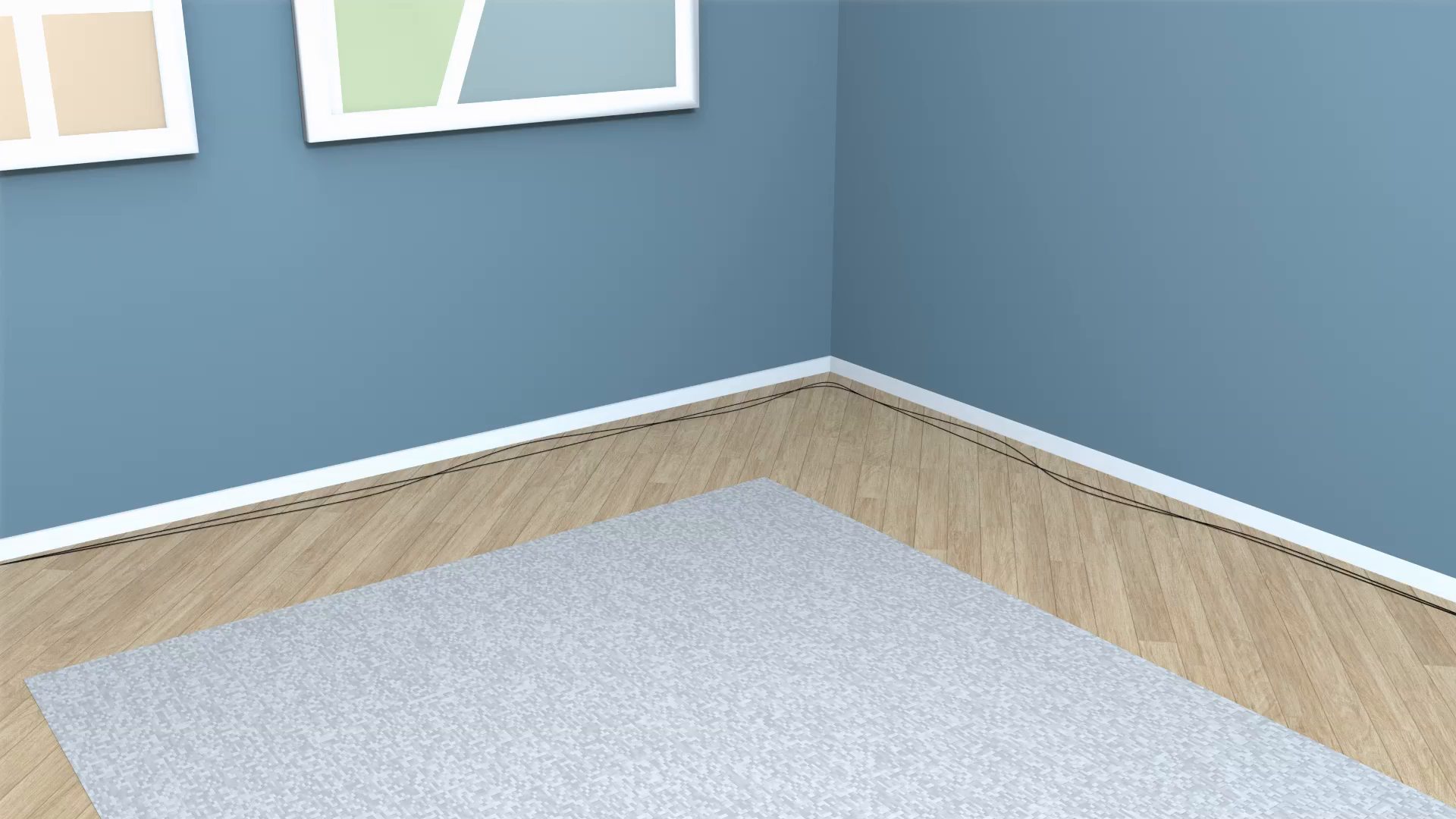 DLine 1M22QSW Quadrant Cable Trunking Popular Floor Trim Alternative