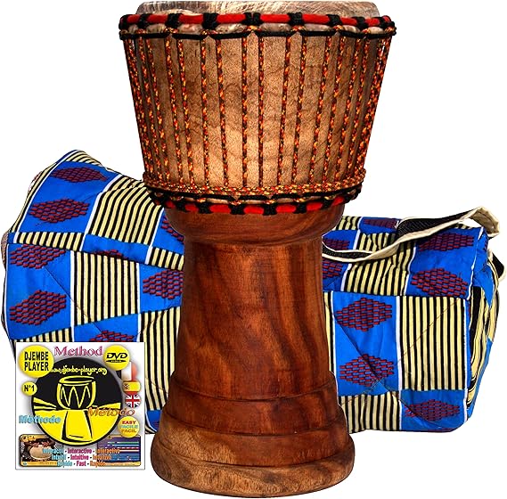 Djembé enfant Petits djembés enfants 10" x18" (25x 50 cm) + Sac + méthode DVD Djembe Player