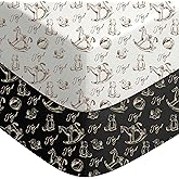 Yoofoss Baby Pack and Play Sheets 2 Pack for Boys and Girls - 38x26 Mini Crib Sheets Fitted Neutral Compatible with Graco Pack n Play Mattress,Ultra Soft Breathable Microfiber Rocking Horse