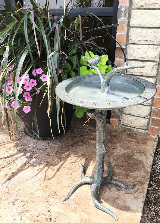 Rustic Cottage Villa Bluebird Perching On Twig Bird Bath And Sundial Garden Decor Aluminum Statue For Pool Patio Decoration Functional Nature Outdoor Decor Amazon Ca Patio Lawn Garden