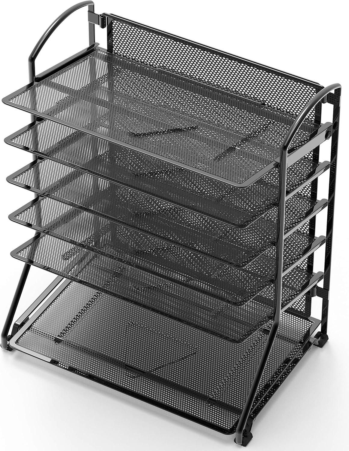 SimpleHouseware 6 Trays Desktop Document Letter Tray Organizer, Black : Office Products