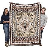 Pure Country Weavers Butte Clay Blanket - Southwest Native American Inspired - Gift Tapestry Throw Woven from Cotton - Made in The USA (72x54)