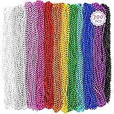 Huskein 300PCS Mardi Gras Beads Bulk, Mardi Gras Beads Necklace, Parade Throw Accessories Set Decorations Party Supplies