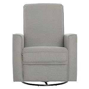 Evolur Raleigh Basic Glider, Recliner and Rocker in Light Grey