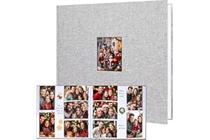 XFVEIWOO Photo Album 4x6 600 Photos with Writing Space,4 x 6 Photo Book Linen Cover with Front Window, 4x6 Picture Album, 600 Photos Photo Album Book for Wedding Kids Travel Family Baby Pictures (Grey)